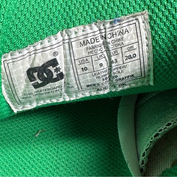 2009 DC Shoes Men’s 10 Court Graffik Emerald Green 300529 Skater Sneakers - Picture 11 of 16